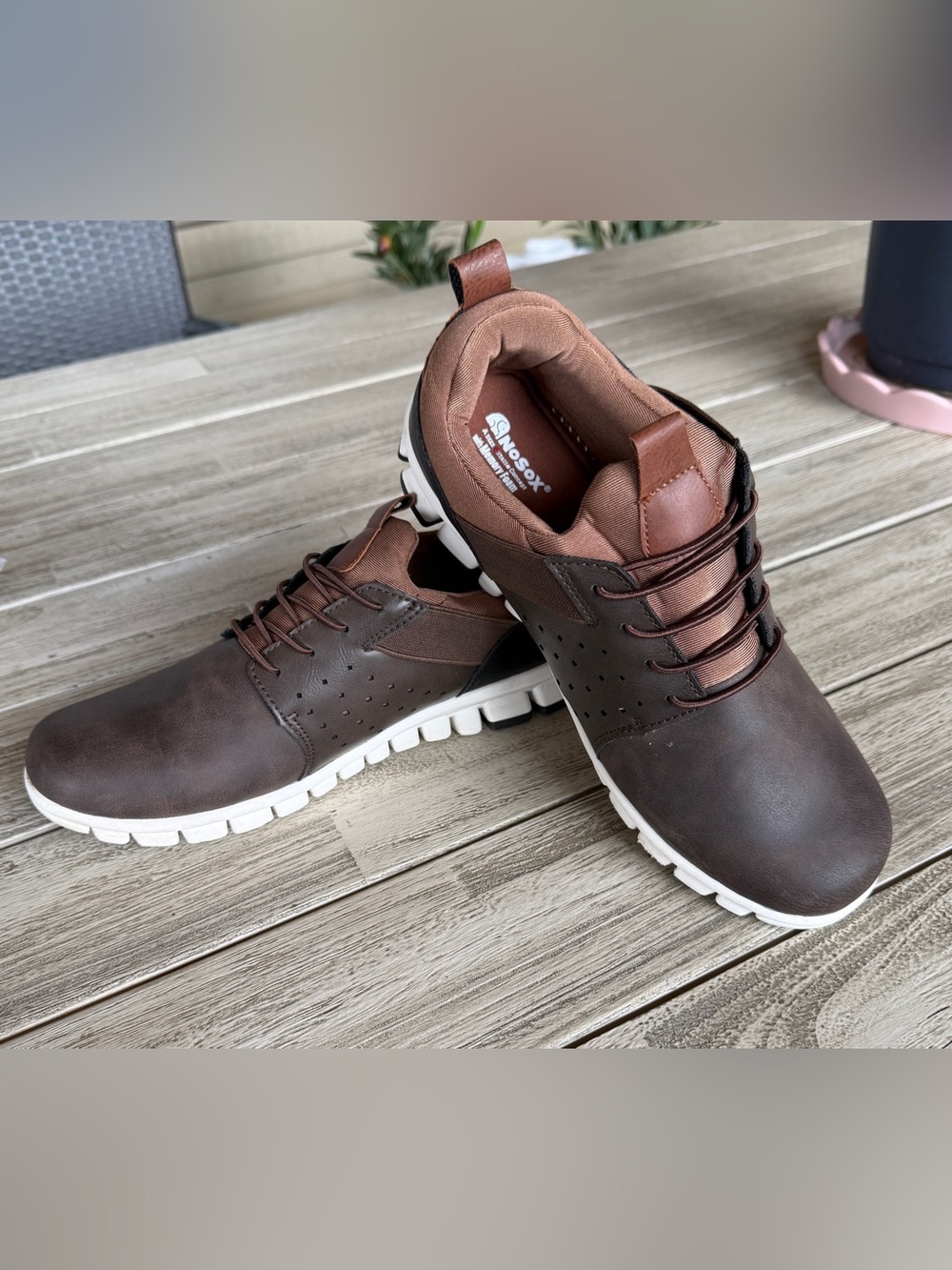 NoSox Deer Stags Betts Jr Boys Brown Sneakers Big Kid Size 7 School Uniform